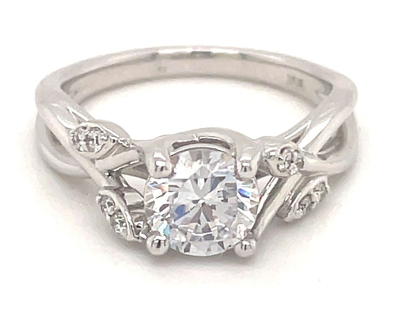 White 14 Karat Gold 1.08 Carats Diamond Semi-Mount Engagement Ring