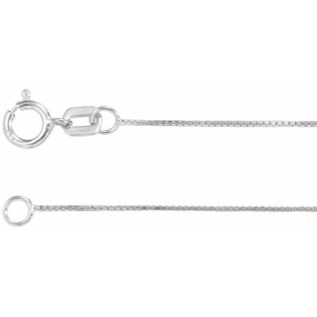 White 14 Karat Gold Box Chain