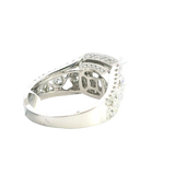 Elegant Diamond Mountings 18K White Gold 1.50 Carats Round Diamond Halo Semi Mount Ring - 1.32 Carats Diamond Weight