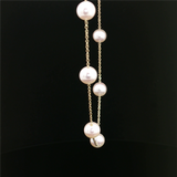 Elegant Pearl Necklaces & Pendants 14K Yellow Gold 6.5 - 7.0 MM Akoya Pearl Tin Cup Necklce - 18 Inch