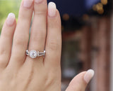 Two-Toned 14 Karat Gold 1.2 Carats Diamond Halo Semi-Mount Engagement Ring