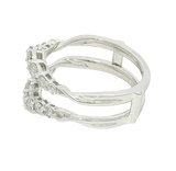 14K White Gold 0.92 Carats Contoured Ring Guard