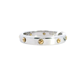 White and Yellow 18K Gold Cartier Inspired Wedding Band