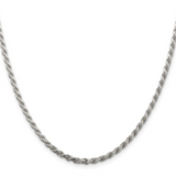 Elegant & Durable Designs Sterling Silver Diamond Cut Rope Chain, 18 Inch