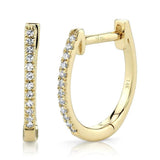 Classic & Contemporary 14K Yellow Gold 0.08 Carats Diamond Huggie Earrings