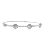 Sophisticated & Timeless Diamond Bracelets 14K Gold White 2.15c Diamond Flex Bangle Bracelet - 2.15 CTW