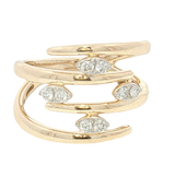 Elegant & Trendy 14K Yellow Gold 0.20 Carats Diamond Split Band Ring