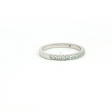 MPJ Exclusive Bold & Elegant 14K Gold White Stackable Color Stone Fashion Band- 0.25 Carats March Birthstone Aquamarine