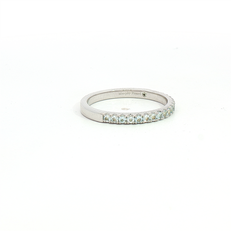 MPJ Exclusive Bold & Elegant 14K Gold White Stackable Color Stone Fashion Band- 0.25 Carats March Birthstone Aquamarine