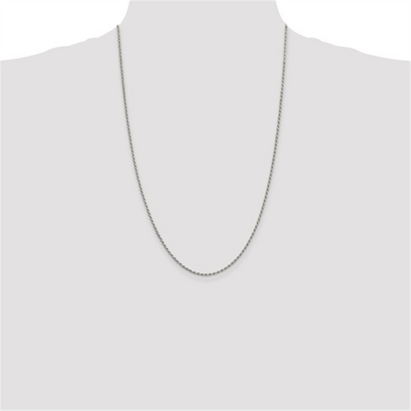 Sterling Silver Rope Chain, 24 Inch