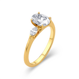 MPJ Exlusive 14 Karat Yellow Gold .24 Carats Diamond Oval Engagement Ring