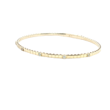 Sophisticated & Timeless Diamond Bracelets 14K Gold Yellow & Titanium Round DiamondFlexible Bangle Bracelet - 0.17 CTW, Size 6.75 Inch