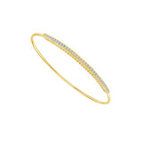 Yellow 14 Karat Gold 1/2 Carats Diamond Flexible Bangle Bracelet