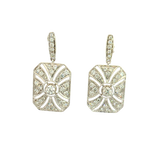 Classic & Contemporary 18K White Gold Vintage Inspired  0.80 Carats Diamond Dangle Earrings