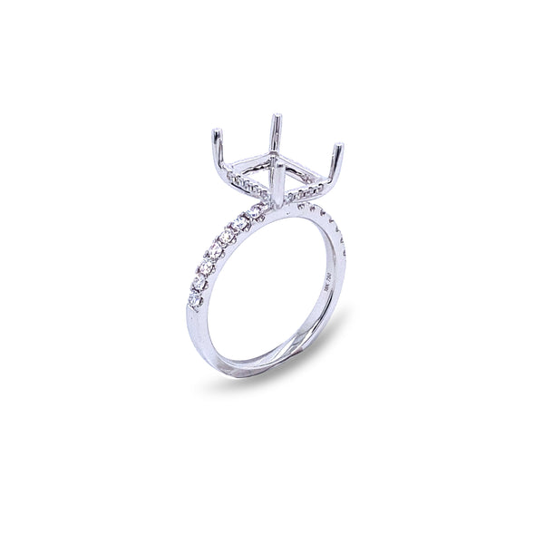 White 18 Karat Gold Emerald Cut Center 0.39 Carats Diamond Engagement Ring