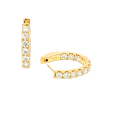 Classic & Contemporary 18K Yellow Gold 1.63 Carats Diamond Oval Inside Out Hoop Earrings