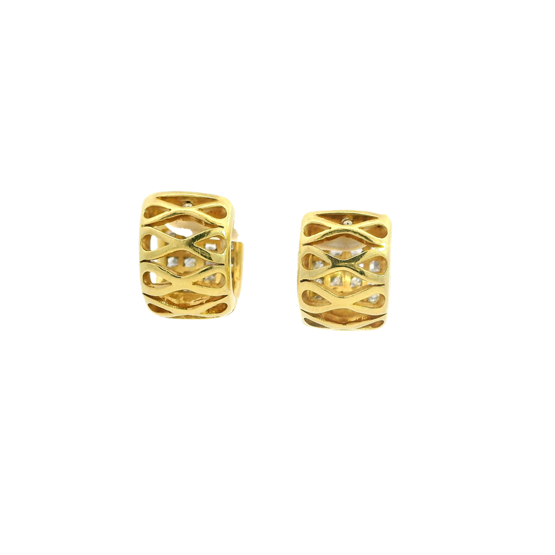 Classic & Contemporary 18K Yellow Gold 2.65 Carats Princess Cut Diamond 12x10mm Huggie Earrings