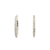 Classic & Contemporary 14K White Gold 0.77 Carats Diamond Medium Inside Out Hoop Earrings