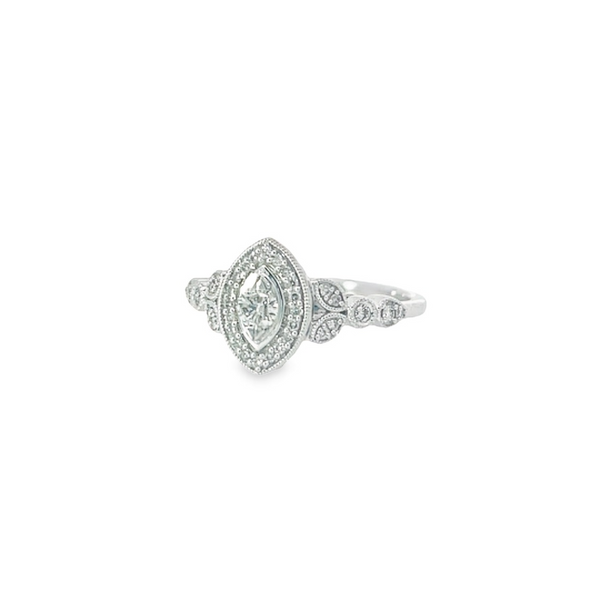 White 14 Karat Gold 1/3 Carats Diamond Halo Engagement Ring