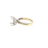 Elegant Diamond Mountings 14K Yellow & White Gold Emerald Cut 7x5mm Diamond Semi Mount Engagement Ring -  0.26 Carats