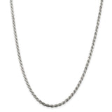 White Sterling Silver 3.0mm Rope Chain