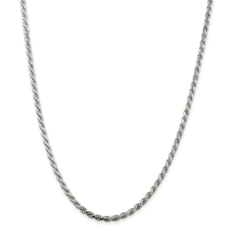 White Sterling Silver 3.0mm Rope Chain