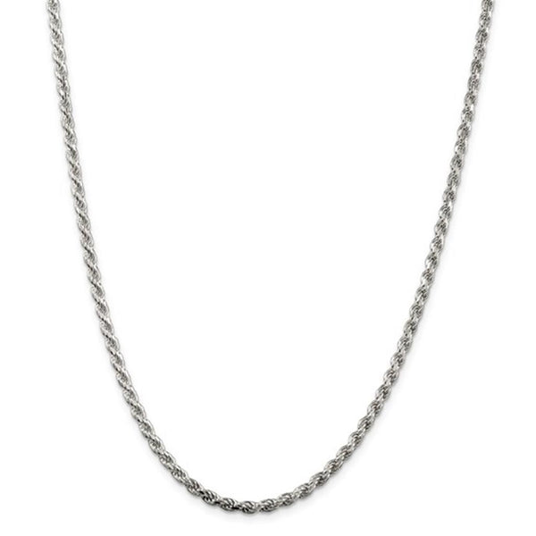 White Sterling Silver 3.0mm Rope Chain