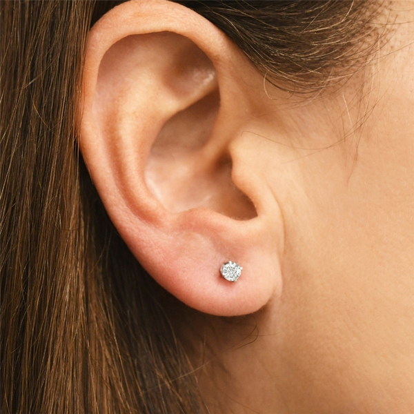 Classic & Contemporary 14K Gold White 1/3 CTW Diamond 4 Prong Stud Earrings