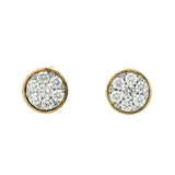Classic & Contemporary 18K Yellow Gold 0.99 Carats Diamond Bezel Stud Earrings