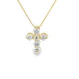 Elegant Diamond Necklaces & Pendants 14K Yellow Gold 0.92 Carats Diamond Cross Pendant
