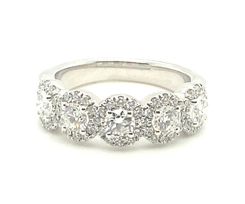 White 14 Karat Gold 1.5 Carats Diamond Anniversary Band