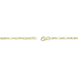 Elegant Pearl Bracelet -14K Yellow Gold Paperclip Link Cultured Pearl & 0.07 Diamond Bracelet - 7 Inch