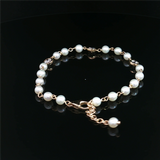 Elegant Pearl Bracelet - 14K Yellow Gold Freshwater Pearl & 0.75 Carats Lab Grown Diamond Bracelet - 6.5 Inch