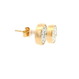 Classic & Contemporary 18K Yellow Gold 0.99 Carats Diamond Bezel Stud Earrings