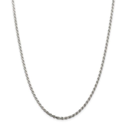 White Sterling Silver 2.75mm Rope Chain