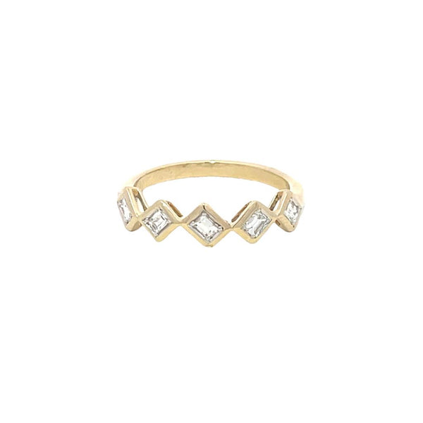 14K Yellow Gold 0.298 Carats Baguette Diamond Stackable Fashion Ring