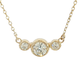 Elegant Diamond Necklaces 14K Yellow Gold Bezel Set, Round Cut 0.25 Carats Diamond Necklace - 18 Inch