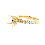 Elegant Diamond Mountings 18K Yellow Gold 1.50 Carats Round Setting -  0.63 Carats Diamond Ring