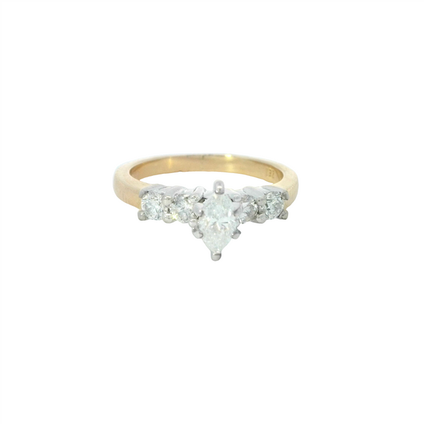 14K Gold Two-Toned Stackable Various Shapes Diamond Engagement Ring - 0.75 CTW Diamond