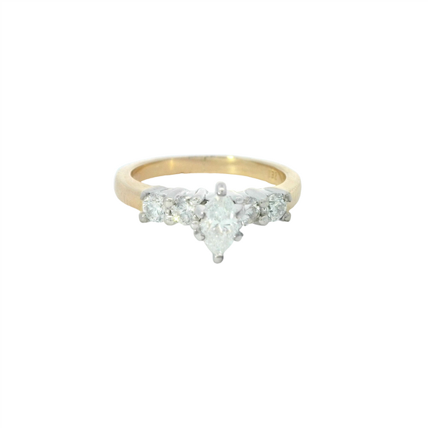 Two-Toned 14 Karat Gold 3/4 Carats Diamond Engagement Ring