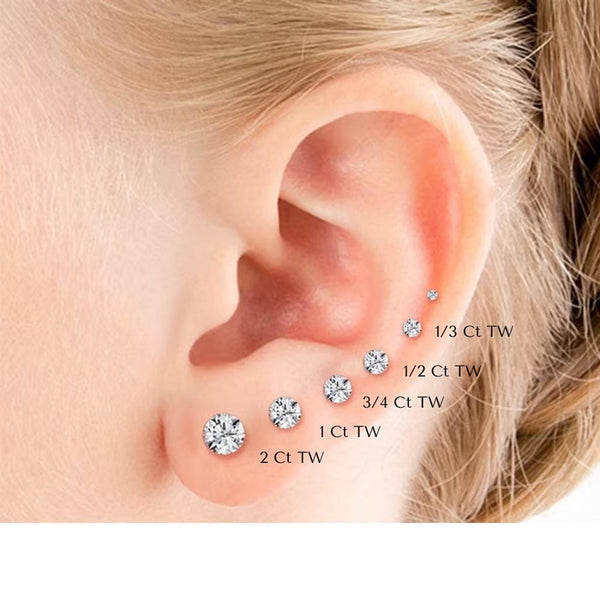 Classic & Contemporary 14K Gold White Natural 3/4 Carats Diamond Stud Martini Set Earrings