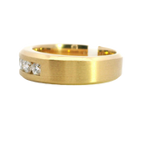 Diamond Wedding Bands 18K Yellow Gold Satin & High Polish Finish Diamond Wedding Band