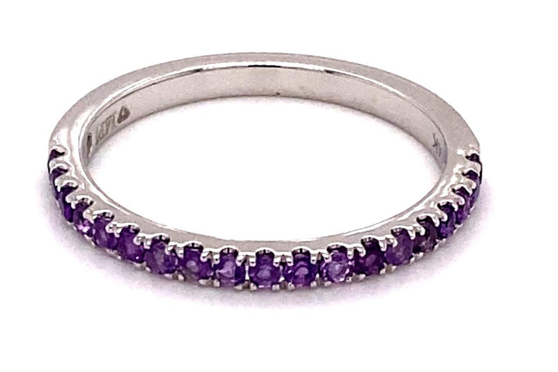 MPJ Exclusive 14 Karat White Gold  Amethyst 1/4 Carats Stackable Band