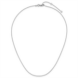 Rhodium Plated Sterling Silver 0.85 MM Spiga Chain - 18 Inch