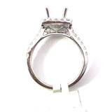 White 18 Karat Gold 0.84 Carats Diamond Halo Semi-Mount Engagement Ring