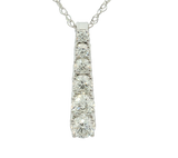 Elegant Diamond Necklaces 14K Gold White 0.60 Carats Diamonds Drop Pendant Necklace - 18 Inch