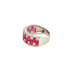 Bold & Elegant 18K White Gold Baguette Cut 2.28 Carats Ruby & 0.83 Carats Diamond Ring