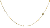Elegant Diamond Necklaces 18K Gold Yellow 1.54 Carats Diamond Station Necklace - 18 Inch