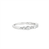 14K White Gold 0.80ctw Diamond Half-Anniversary Band - Round & Oval Shared Prong Design