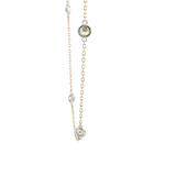 Elegant Diamond Necklaces 14K Yellow & White Gold 1.50 Carats Diamond Station Necklace - 18 Inch